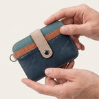 Porte-cartes en cuir luxe pour homme simple compact porte clé