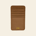 Porte-cartes en cuir luxe vertical personnalisé initiales unisexe