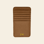 Porte-cartes en cuir luxe vertical personnalisé initiales unisexe