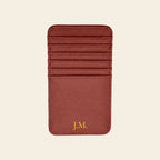 Porte-cartes en cuir luxe vertical personnalisé initiales unisexe