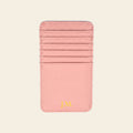 Porte-cartes en cuir luxe vertical personnalisé initiales unisexe
