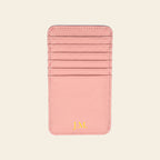 Porte-cartes en cuir luxe vertical personnalisé initiales unisexe