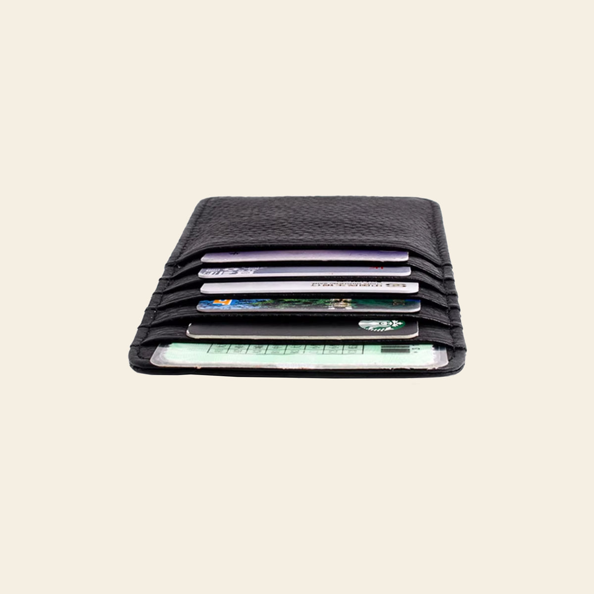 Porte-cartes en cuir luxe vertical personnalisé initiales unisexe