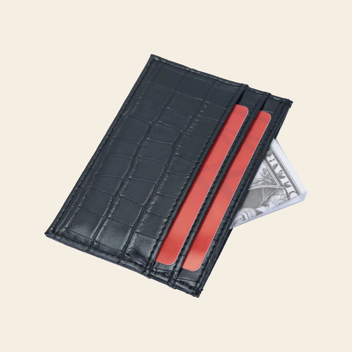 Porte-cartes pour femme motif croco personnalisé