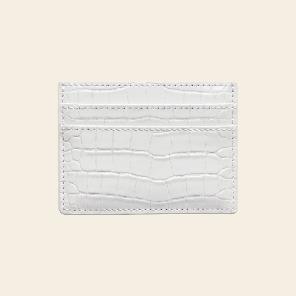 Porte-cartes pour femme motif croco plat