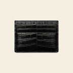 Porte-cartes pour femme motif croco plat