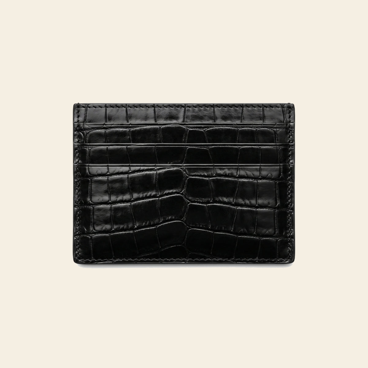 Porte-cartes pour femme motif croco plat