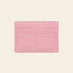 Porte-cartes pour femme motif croco plat