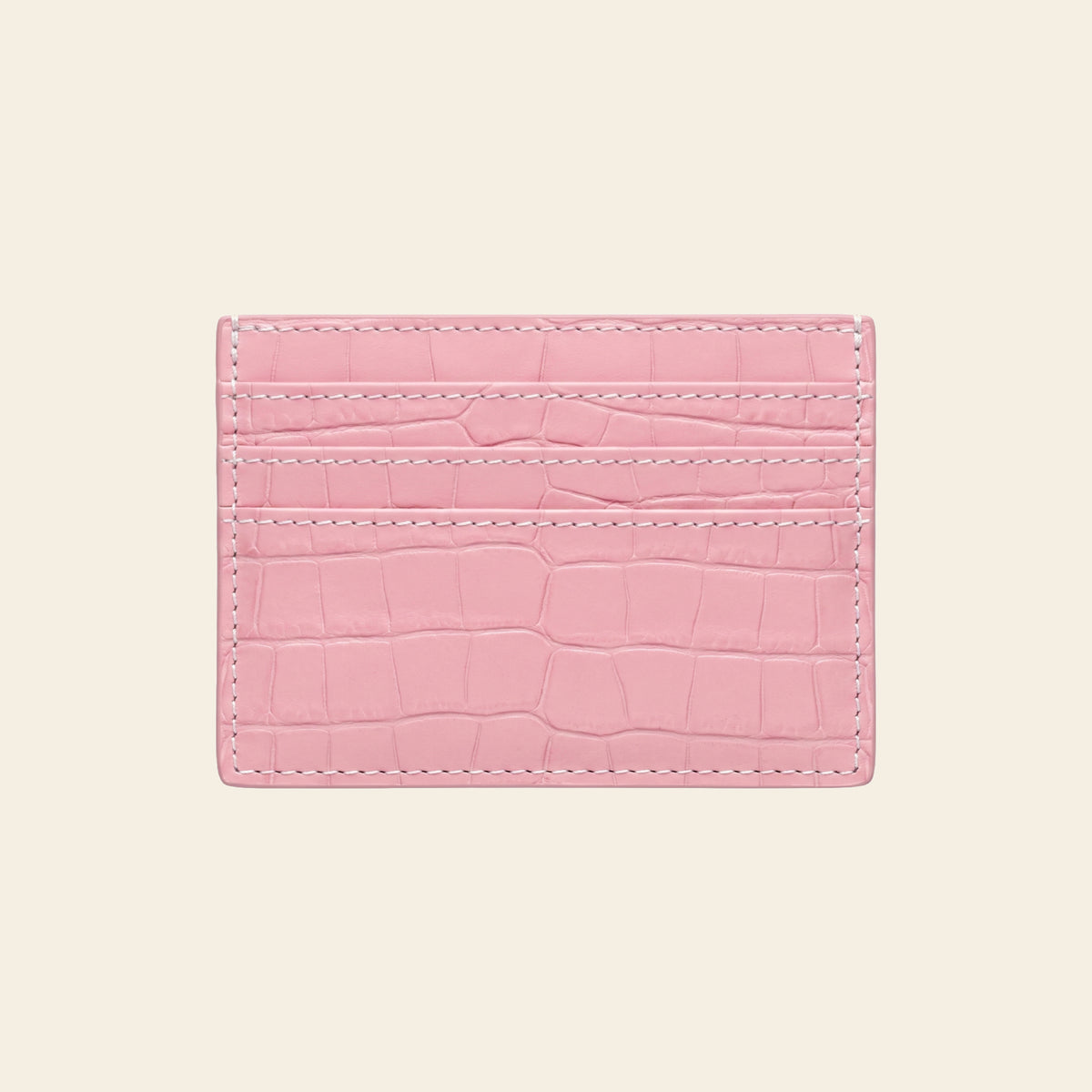 Porte-cartes pour femme motif croco plat