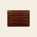 Porte-cartes pour femme motif croco plat