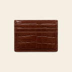 Porte-cartes pour femme motif croco plat