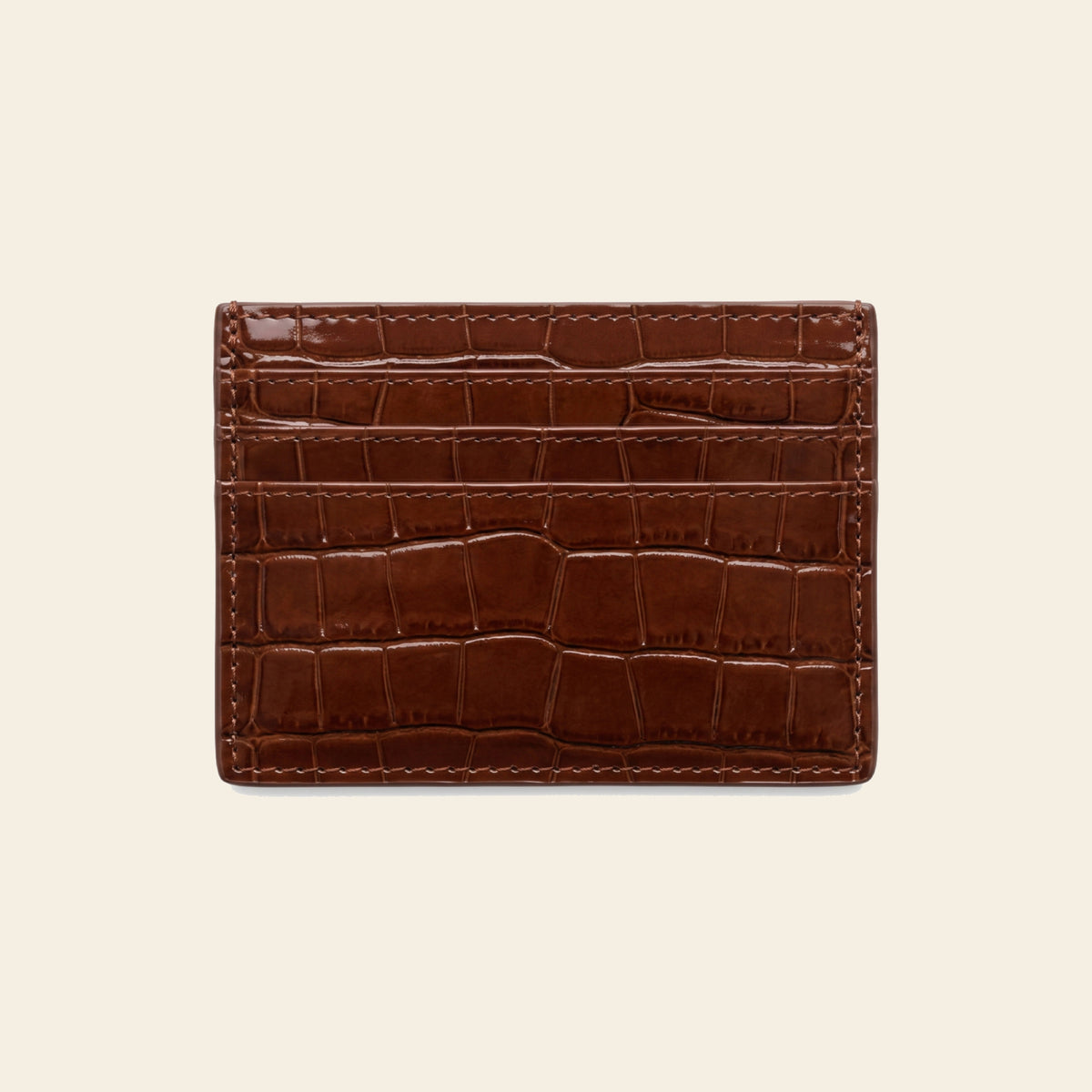 Porte-cartes pour femme motif croco plat