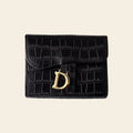 Porte-cartes pour femme porte monnaie motif croco accordéon