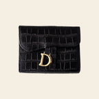 Porte-cartes pour femme porte monnaie motif croco accordéon