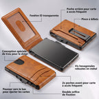 Porte-cartes pour homme rigide automatique pop-up sécurisé anti-RFID pince à billets